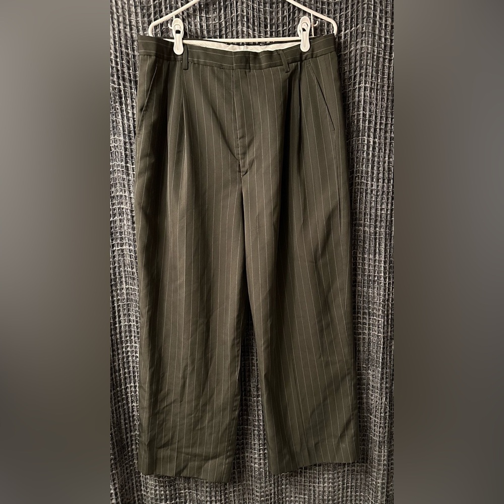 Pin-Striped Wide Legged Slacks .